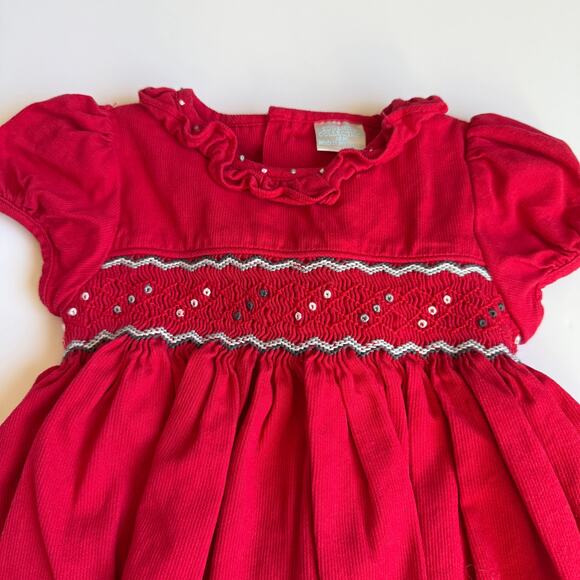 Edgehill Collection Smocked Red Dress & Bloomers 18 Months - Picture 3 of 15